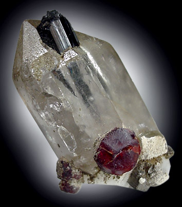 Spessartine Garnet, Schorl Tourmaline, and Quartz from Shengus, Skardu Road, Gilgit-Baltistan, Pakistan