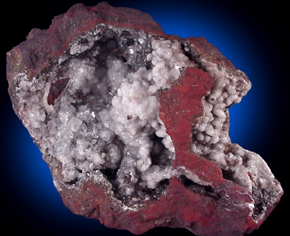 Calcite and Quartz in Hematite from Cornwall, Pennsylvania