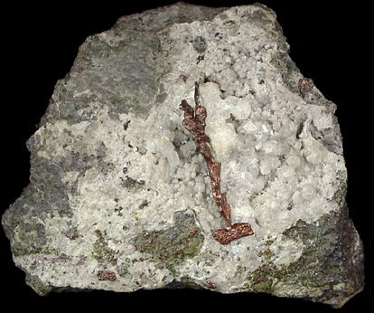 Copper crystals on Calcite from Keweenaw Peninsula, Michigan