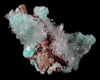 Hemimorphite on Aurichalcite from Level 8, San Antonio el Grande Mine, San Antonio, Chihuahua, Mexico