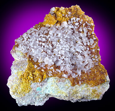 Fluorite on Mimetite from Rawhide Mine, Mohave County, Arizona