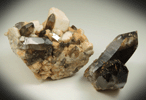 Microcline and Smoky Quartz (2 specimens) from southeast flank of Mount Anderson, Pemigewasset Wilderness, Grafton County, New Hampshire