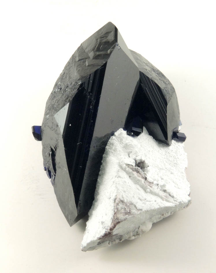 Azurite on Dickite-coated matrix from Milpillas Mine, Cuitaca, Sonora, Mexico