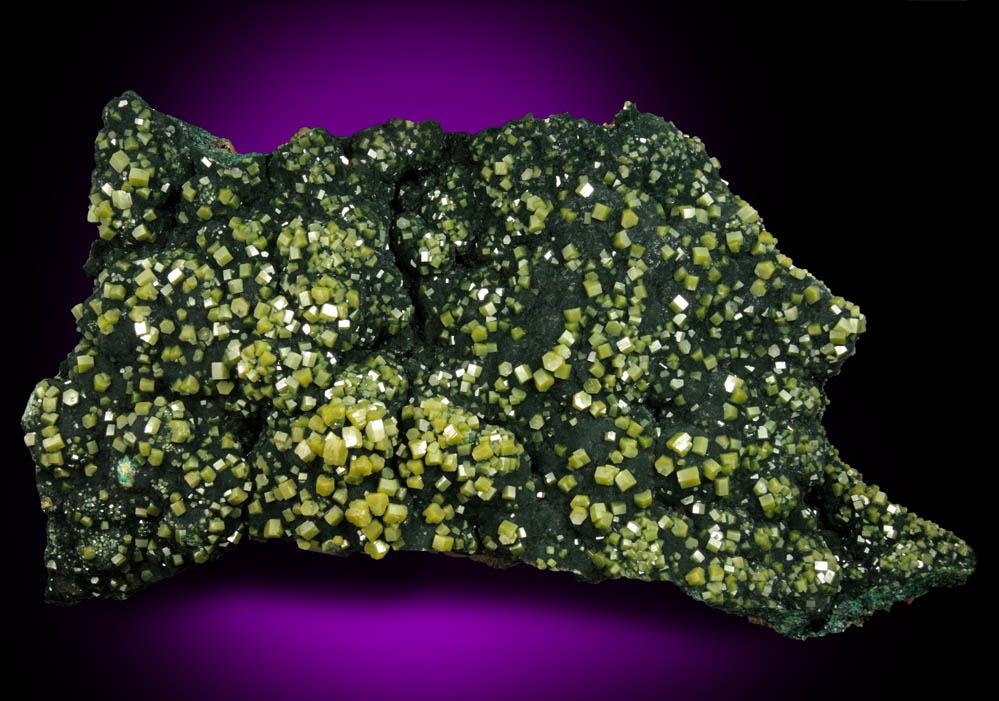 Pyromorphite over Malachite from Brown's Prospect, Rum Jungle, 61 km south of Darwin, Northern Territory, Australia