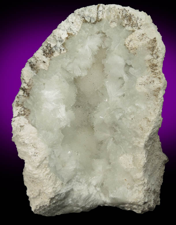 Pectolite lining Datolite cavity from Millington Quarry, Bernards Township, Somerset County, New Jersey