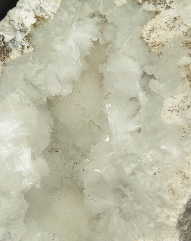 Pectolite lining Datolite cavity from Millington Quarry, Bernards Township, Somerset County, New Jersey