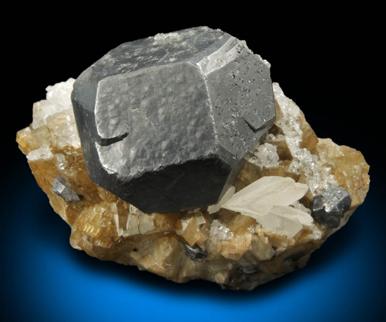 Galena, Siderite, Calcite from Neudorf, Harz Mountains, Sachsen-Anhalt, Germany