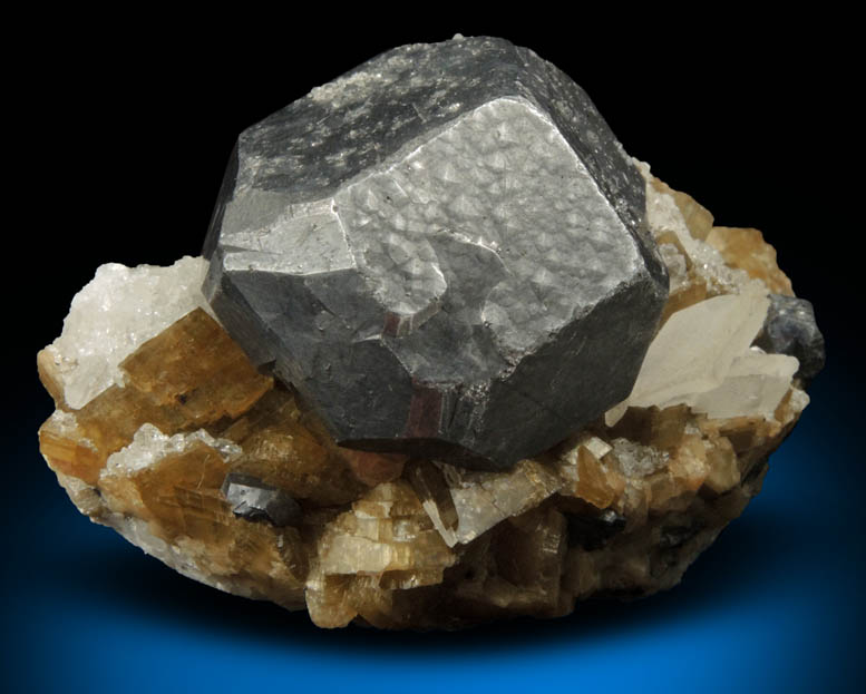 Galena, Siderite, Calcite from Neudorf, Harz Mountains, Sachsen-Anhalt, Germany