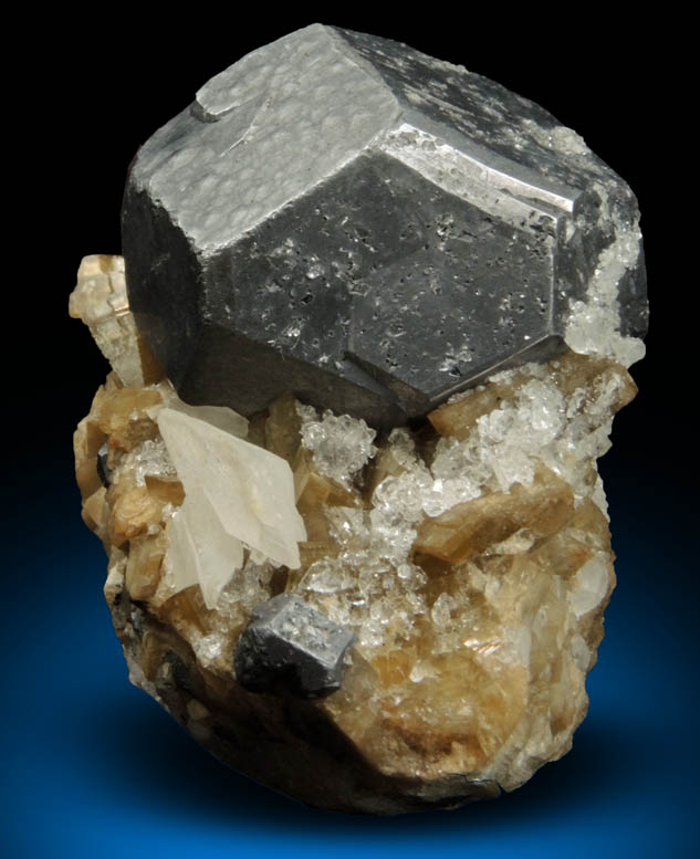 Galena, Siderite, Calcite from Neudorf, Harz Mountains, Sachsen-Anhalt, Germany