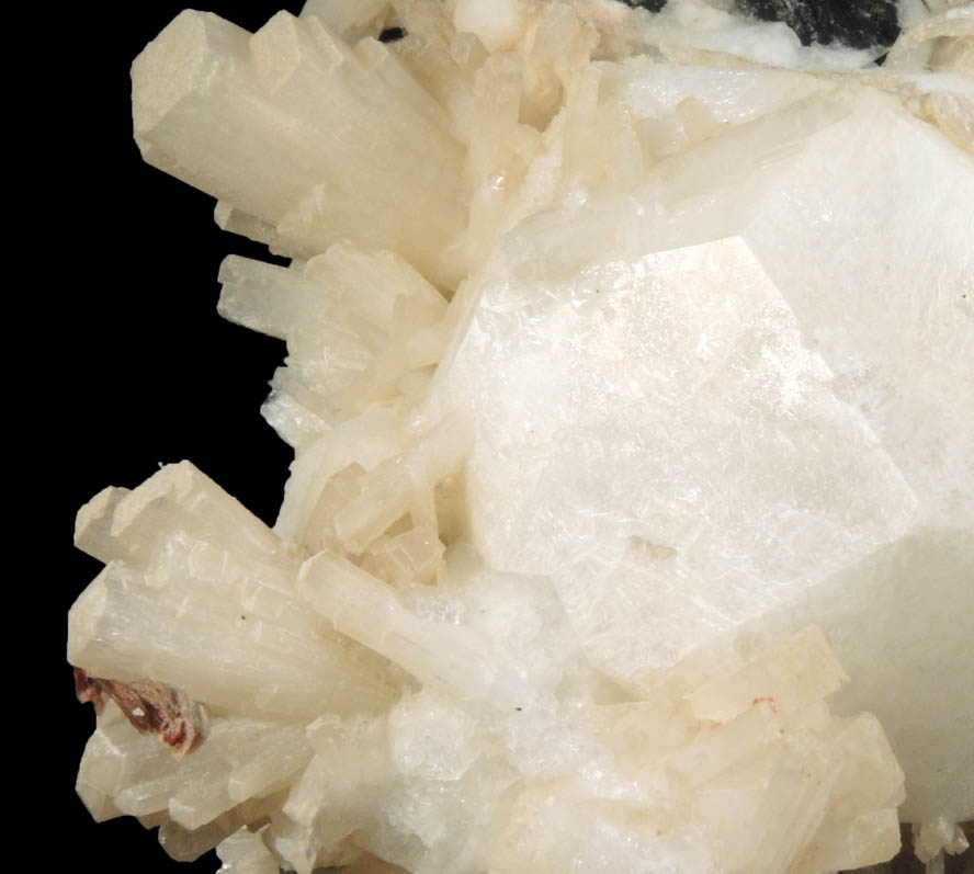 Analcime, Natrolite, Rhodochrosite, Aegirine from Poudrette Quarry, Mont Saint-Hilaire, Qubec, Canada