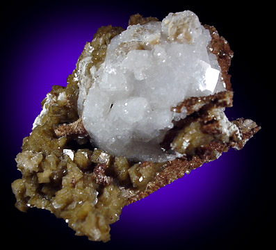 Analcime pseudomorph after Analcime with Siderite from Mont Saint-Hilaire, Québec, Canada