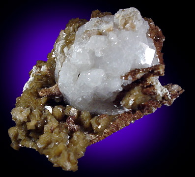 Analcime pseudomorph after Analcime with Siderite from Mont Saint-Hilaire, Qubec, Canada