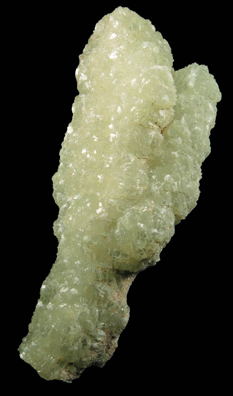 Prehnite pseudomorphs after Glauberite (snake-head habit) with Laumontite from UBC Quarry, Clifton, Passaic County, New Jersey