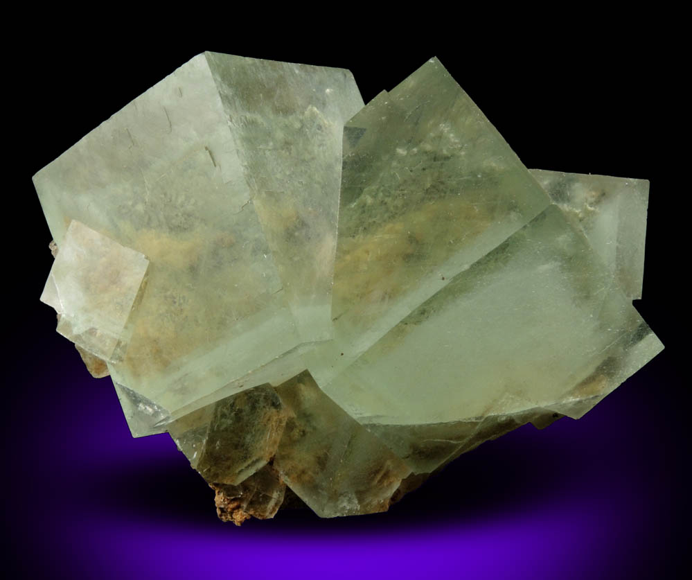 Fluorite (with phantom-growth zoning) with Calcite from Xianghuapu Mine, Xianghualing, 32 km north of Linwu, Hunan Province, China