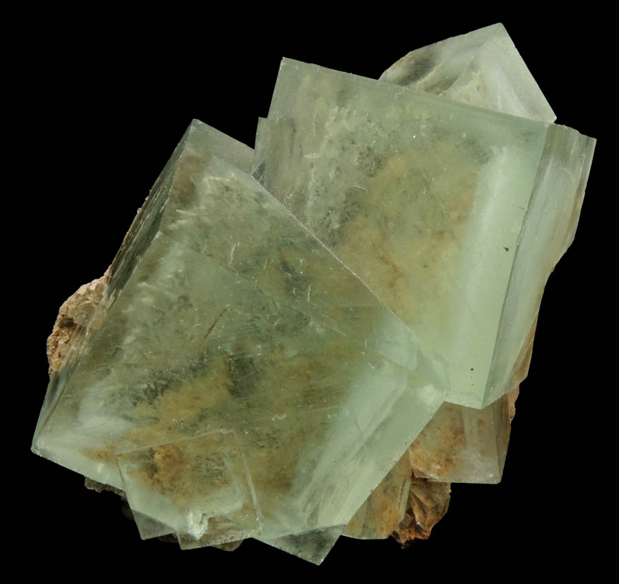 Fluorite (with phantom-growth zoning) with Calcite from Xianghuapu Mine, Xianghualing, 32 km north of Linwu, Hunan Province, China