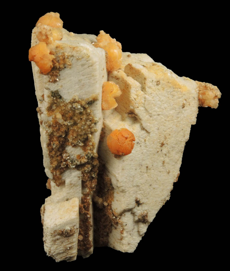Stellerite on Feldspar from La Mancuerna, Tatatila, Veracruz, Mexico