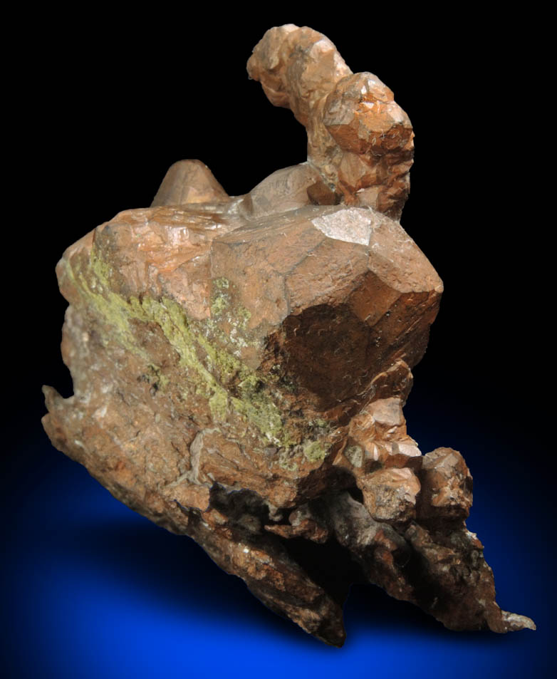Copper complex crystals with minor Epidote from Quincy Mine, Hancock, Keweenaw Peninsula Copper District, Houghton County, Michigan