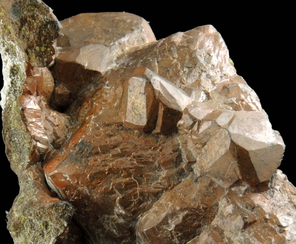 Copper complex crystals with minor Epidote from Quincy Mine, Hancock, Keweenaw Peninsula Copper District, Houghton County, Michigan