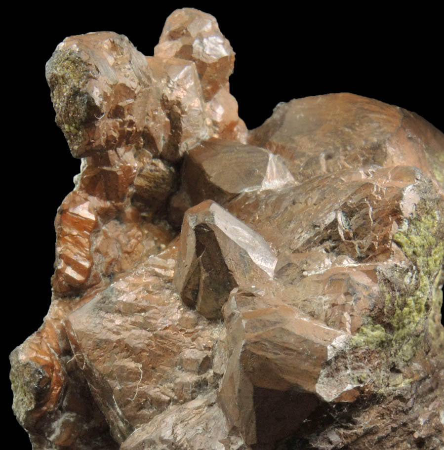 Copper complex crystals with minor Epidote from Quincy Mine, Hancock, Keweenaw Peninsula Copper District, Houghton County, Michigan