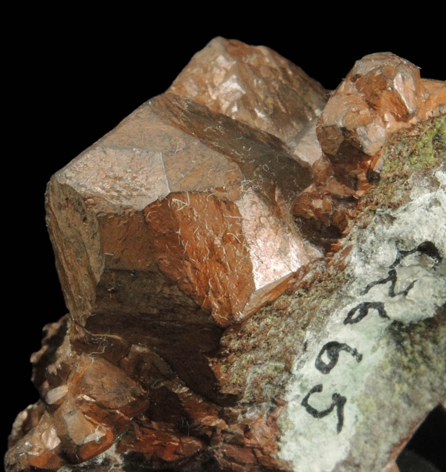 Copper complex crystals with minor Epidote from Quincy Mine, Hancock, Keweenaw Peninsula Copper District, Houghton County, Michigan