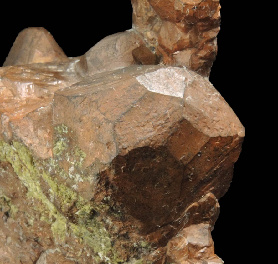 Copper complex crystals with minor Epidote from Quincy Mine, Hancock, Keweenaw Peninsula Copper District, Houghton County, Michigan