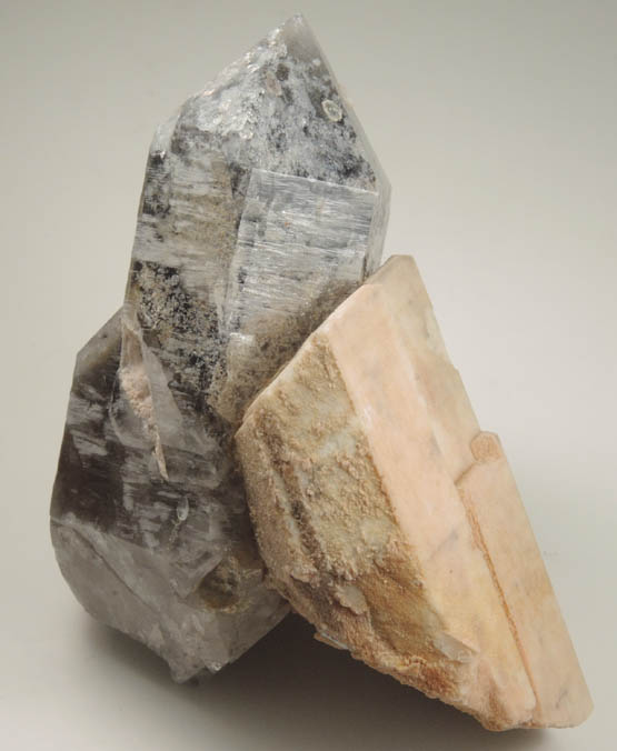Quartz var. Smoky Quartz on Microcline from Oliver Diggings, Moat Mountain, Hale's Location, west of North Conway, New Hampshire
