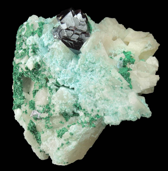 Cuprite with Chrysocolla and Malachite from Mashamba West Mine, 13 km west of Kolwezi, Katanga Copperbelt, Lualaba Province, Democratic Republic of the Congo