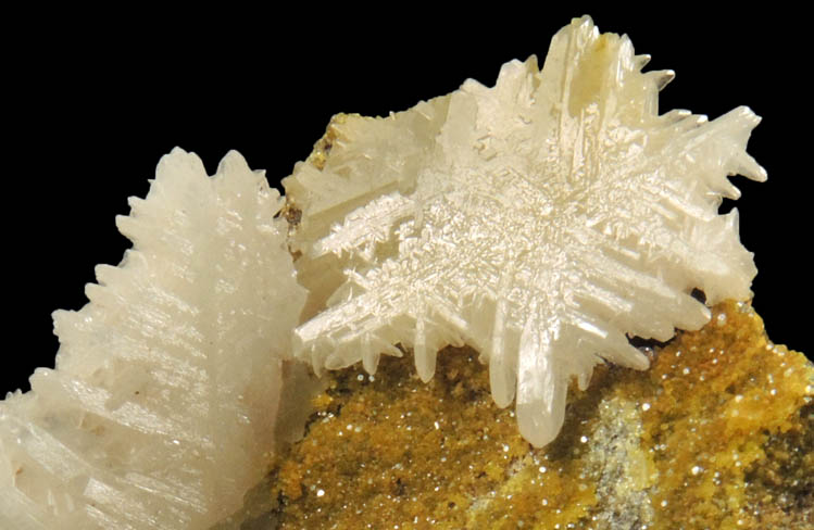 Cerussite twinned crystals on Pyromorphite from Daoping Mine, Yangshuo, Guangxi, China