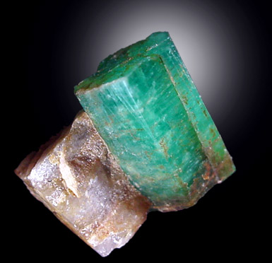 Beryl var. Emerald in Quartz from Mount Dayakou tungsten mine, 6 km northeast of Mengdong village, Malipo County, Yunnan Province, China