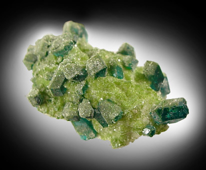 Dioptase and Duftite from Tsumeb Mine, Otavi-Bergland District, Oshikoto, Namibia (Type Locality for Duftite)