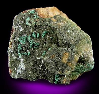 Adamite with Malachite from Cap Garonne, near Hyeres, France