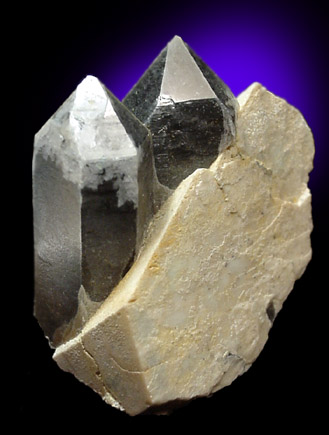 Quartz var. Smoky on Microcline from Moat Mountain, Hale's Location, Carroll County, New Hampshire