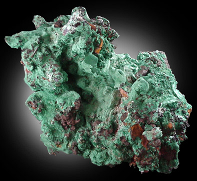 Malachite on Native Copper from Bisbee, Warren District, Cochise County, Arizona