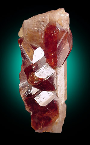 Spessartine Garnet on Apatite from Shengus, Skardu Road, Gilgit, Pakistan