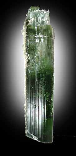 Elbaite Tourmaline with etched termination from Lavra da Golconda, Near Governor Valadares, Minas Gerais, Brazil