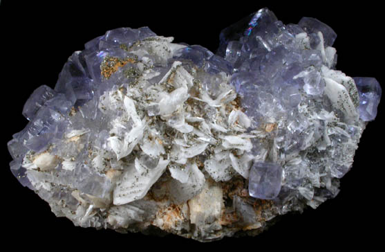 Fluorite with Barite and Pyrite from Berbes Mine, Ribidisella, Oviedo, Asturias, Spain