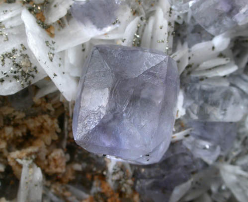 Fluorite with Barite and Pyrite from Berbes Mine, Ribidisella, Oviedo, Asturias, Spain