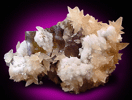 Calcite and Barite on Fluorite from Minerva #1 Mine, Cave-in-Rock, Hardin County, Illinois