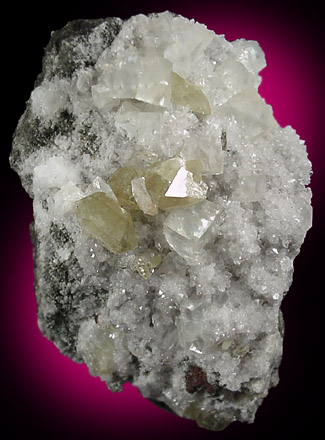 Datolite and Heulandite on Calcite, Quartz from Prospect Park Quarry, Prospect Park, Passaic County, New Jersey