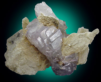 Fluorite on Quartz from Yaogangxian Mine, Nanling Mountains, Hunan Province, China