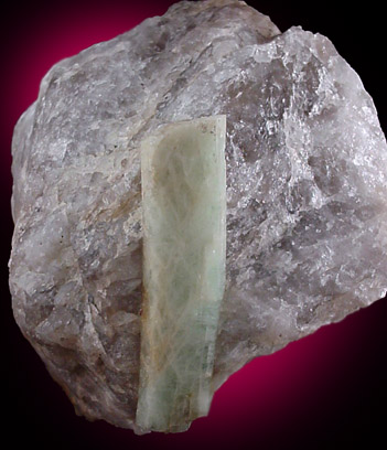 Beryl in Quartz from Wiley Mountain, Stow, Maine