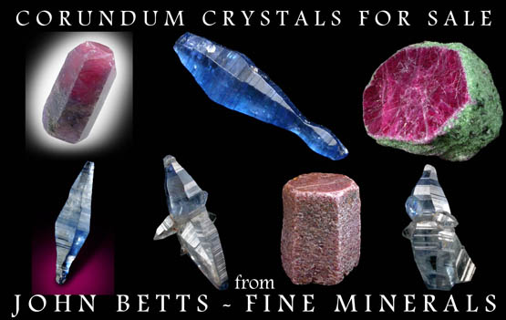 John Betts - Fine Minerals gallery of Corundum, Sapphire, Ruby
