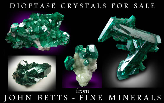 John Betts - Fine Minerals gallery of Dioptase Specimens