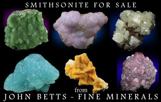 John Betts - Fine Minerals gallery of Smithsonite Specimens