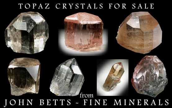 John Betts - Fine Minerals gallery of Topaz Crystals