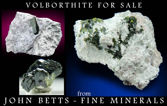 John Betts - Fine Minerals gallery of Volborthite Specimens